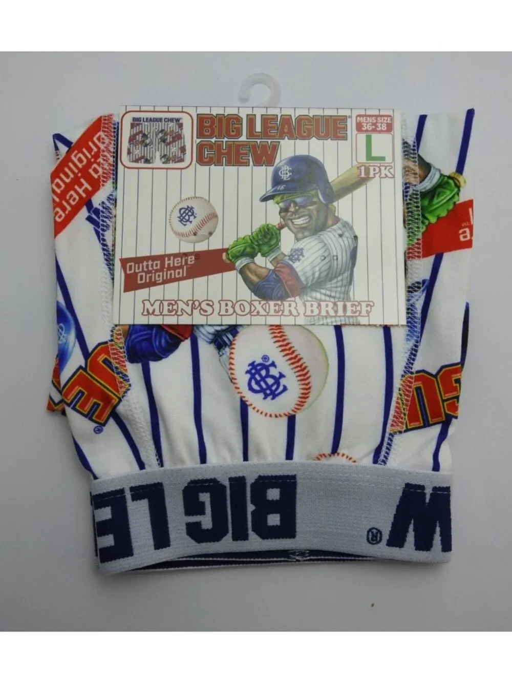 Big League Chew Men's Boxer Briefs Large 36-38 Baseball Novelty Print NWT